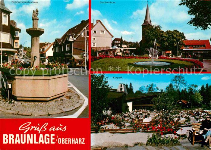 Braunlage Harz Eichhoernchenbrunnen Stadtzentrum Kirche Kurpark