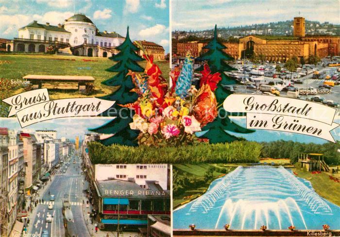 STUTTGART  CITY Schloss Solitude Hauptbahnhof Killesberg Wasserspiele Koenigstra