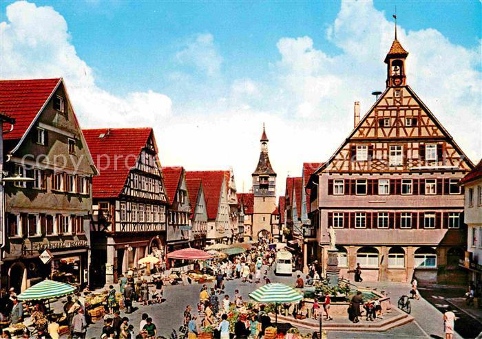 Winnenden Marktplatz Fachwerkhaeuser