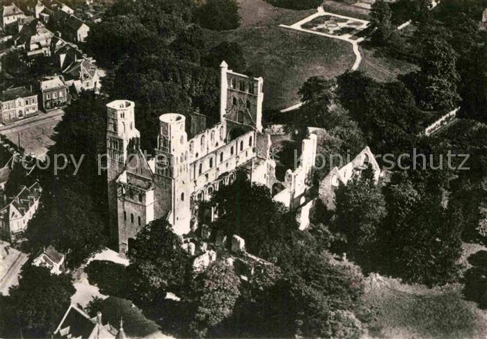 Jumieges Ruines de l'Abbaye vue aerienne