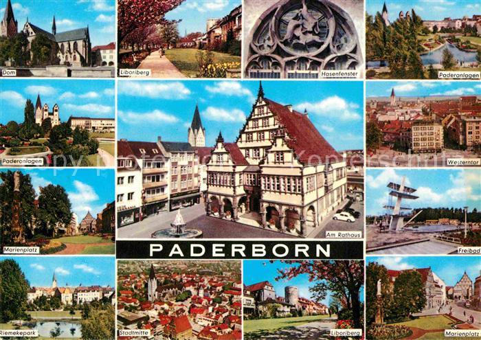 Paderborn Dom Platz Park Liboriberg Rathaus Stadtberg Hasenfenster Westerntor Fr
