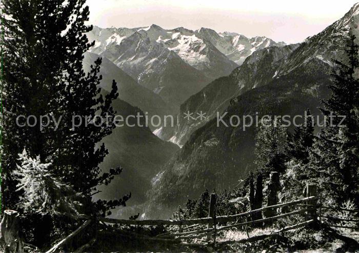 Mayrhofen Zillertal Penkenbahn Blick gegen Ingent Alpenpanorama