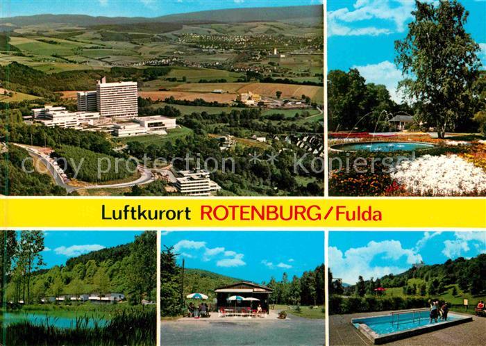 Rotenburg Fulda Panorama Luftkurort Klinik Kurpark Wassertreten Kiosk See