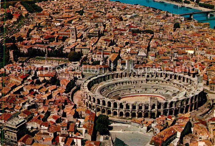 Arles Bouches-du-Rhone Les Arenes Romaines Theatre Antique Clocher de Saint Trop