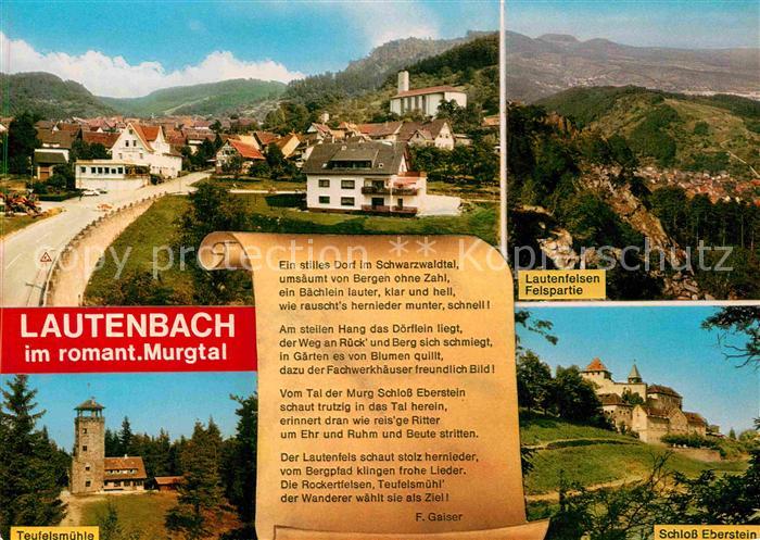 Lautenbach Gernsbach Gasthof Pension Lautenfelsen Teufelsmuehle Schloss Eberstei