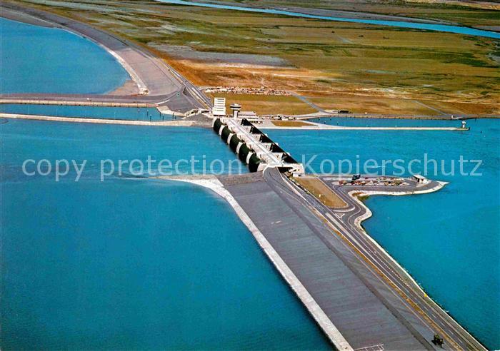 Eiderstedt Eiderdamm mit Sperrwerk Fliegeraufnahme