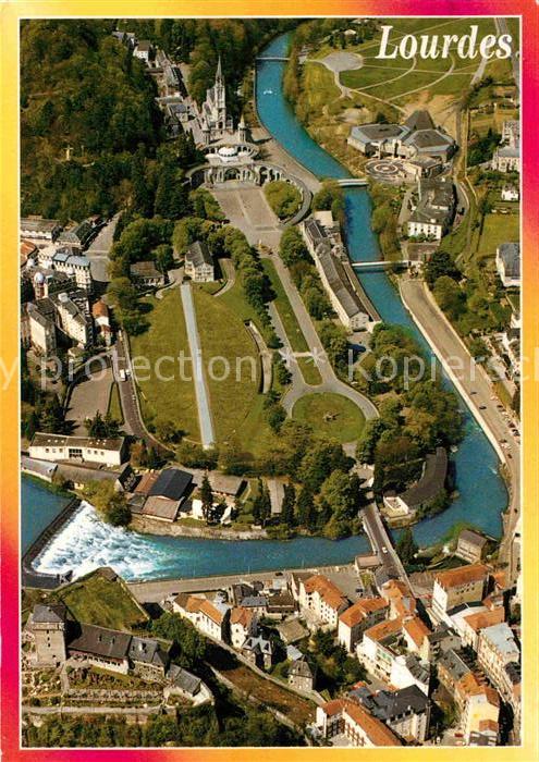 Lourdes Hautes Pyrenees Les Sanctuaires vue aerienne