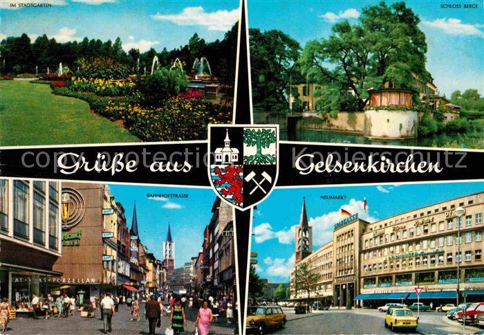 GELSENKIRCHEN NRW Stadtgarten Schloss Berge Neumarkt Fussgaengerzone Bahnhofstra