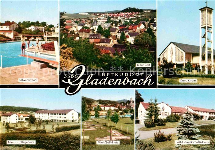 Gladenbach Hessen Schwimmbad Kirche Post Gewerkschaftshaus Minigolf Altenheim Pf