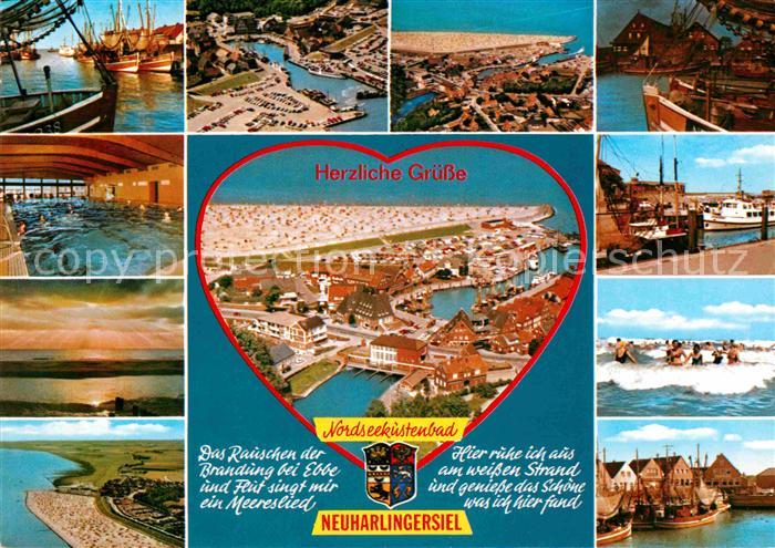 Neuharlingersiel Nordseekuestenbad Hafen Hallenbad Strand Herz Meereslied