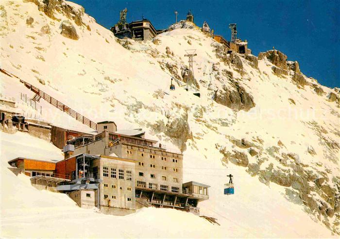 Zugspitze Hotel Schneefernerhaus mit Seilbahn Zugspitzgipfel Hangbahn Huber Kart