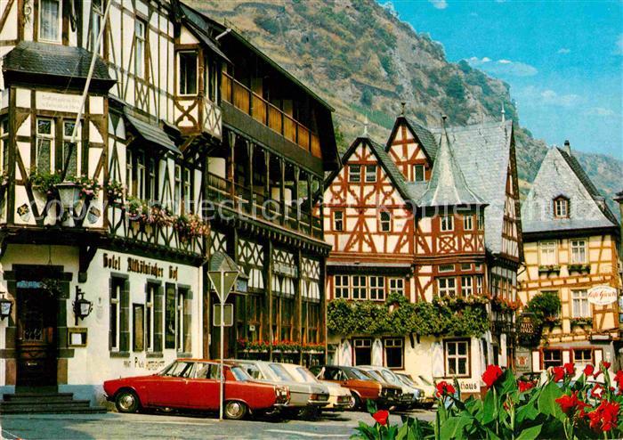 Bacharach Rhein Alte Fachwerkhaeuser am Marktplatz