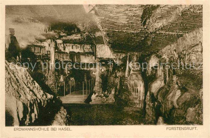 Hoehlen Caves Grottes Erdmannshöhle Hasel Fürstengruft