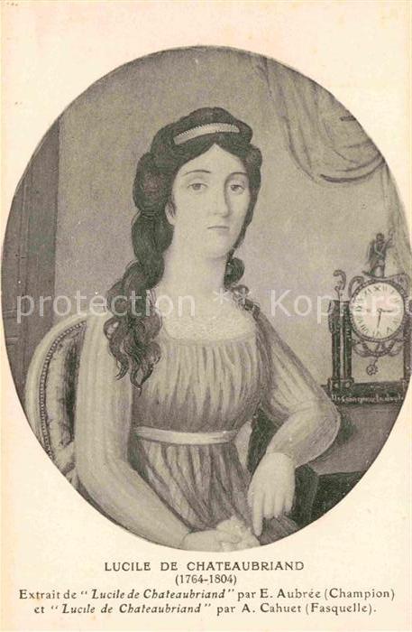 Kuenstlerkarte Alte Kuenstler E. Aubree A. Cahuet Lucile de Chateaubriand