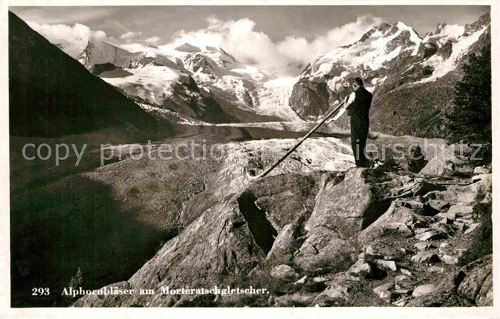 Alphorn Alphornblaeser Morteratschgletscher
