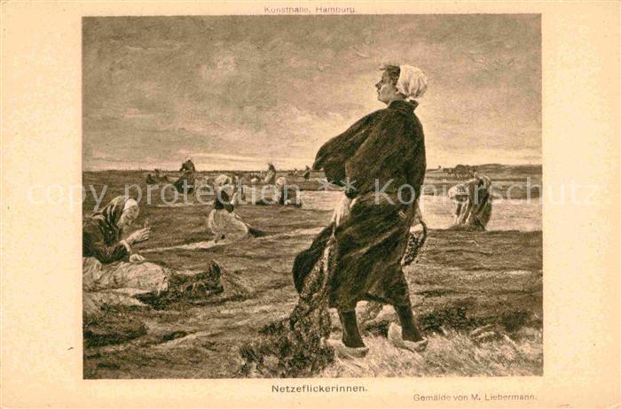 Kuenstlerkarte M. Liebermann Netzflickerinnen
