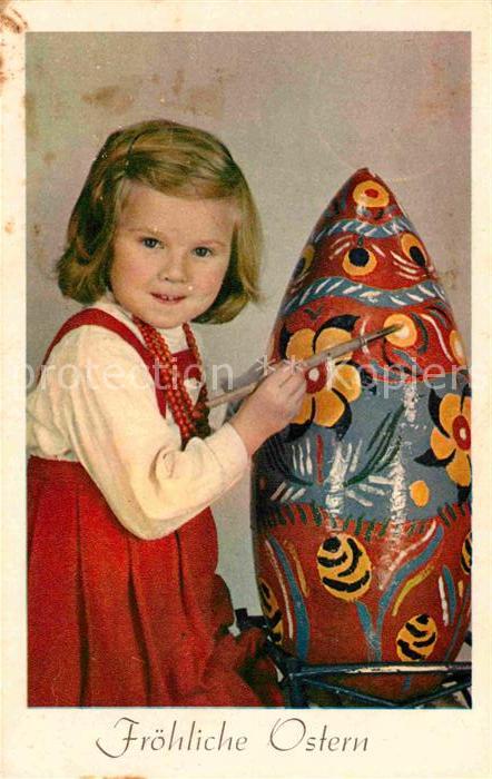 Ostern Easter Paques Kind Pinsel Malerei