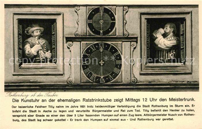 Uhren Kunstuhr Ratstrinkstube Meistertrunk Ro