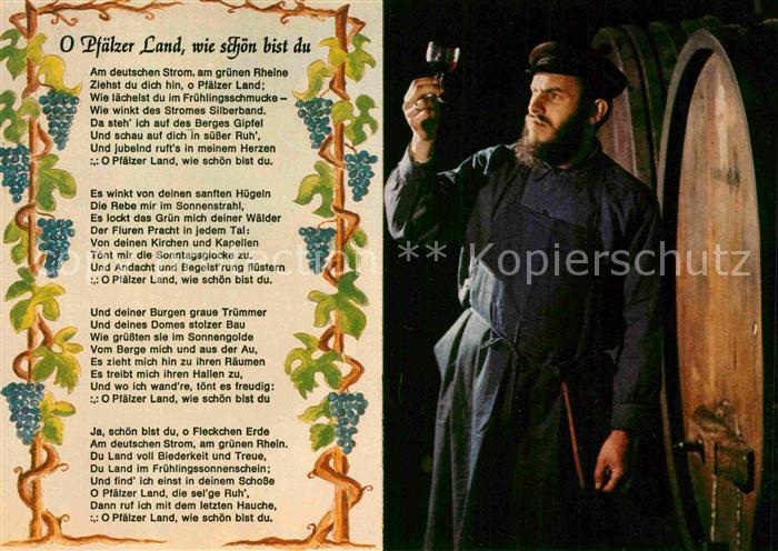 Liederkarte O Pfaelzer Land wie schoen bist du