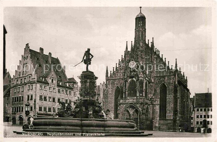 NueRNBERG  CITY Neptunbrunnen und Frauenkirche