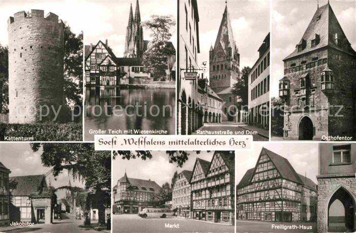 Soest Arnsberg Kattenturm Teich Wiesenkirche Dom Osthofentor Freiligrath Haus Fa