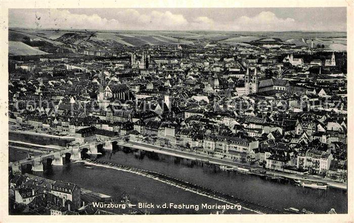 WueRZBURG Bayern Panorama Blick von der Festung Marienberg