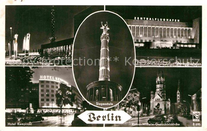 BERLIN  CITY Ausstellungshallen Funkturm Hotel Kempinski Siegessaeule Zentralflu