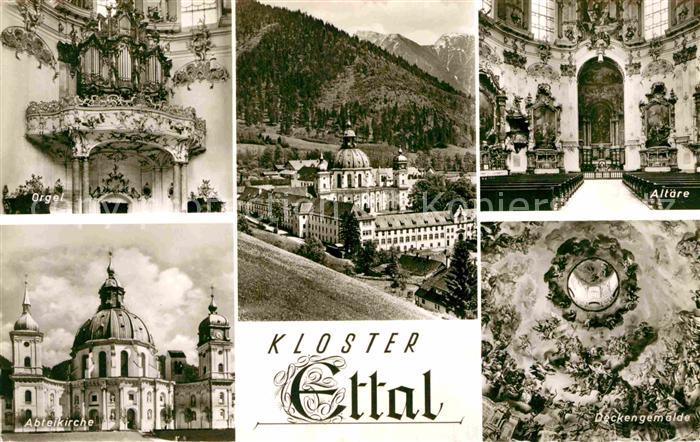Ettal Kloster Abteikirche Orgel Altaere Deckengemaelde