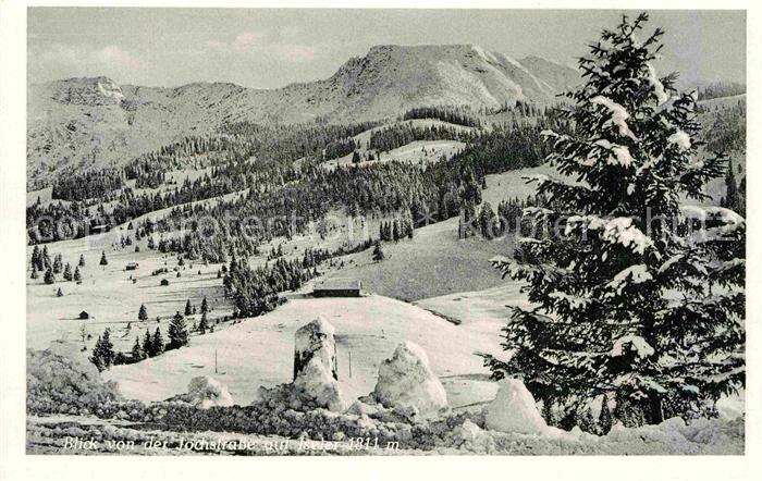 Bad Oberdorf Blick von der Jochstrasse mit Iseler Winterpanorama Allgaeuer Alpen