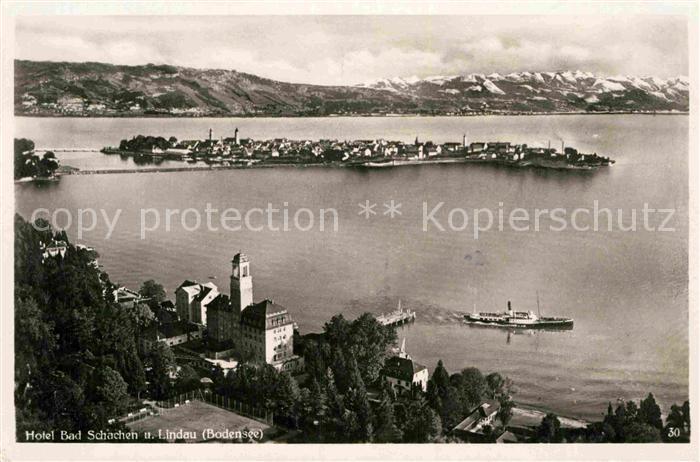 Bad Schachen Lindau Hotel Halbinsel Alpenkette Fliegeraufnahme