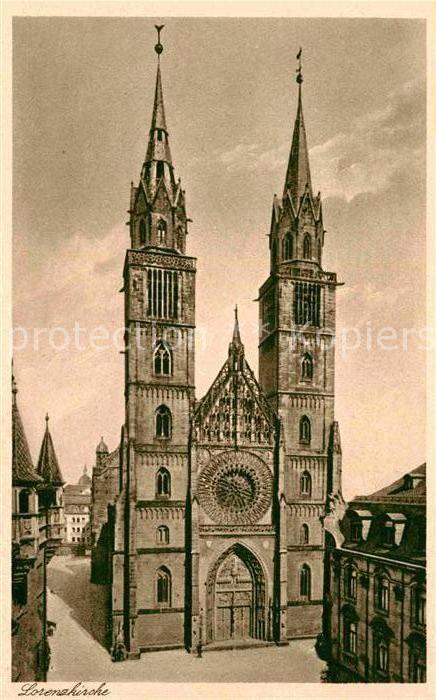 NueRNBERG  CITY Lorenzkirche 14. Jhdt. Kupfertiefdruck