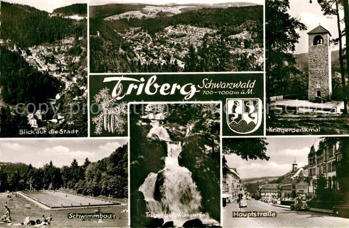 Triberg Schwarzwald Stadtpanorama Kriegerdenkmal Hauptstrasse Wasserfall Schwimm