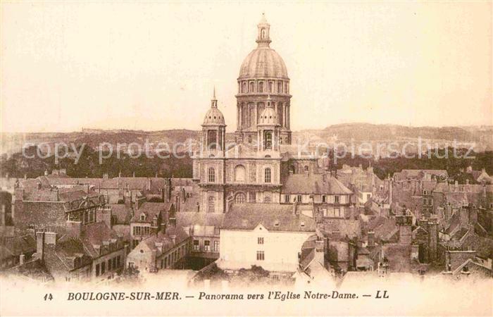 Boulogne-sur-Mer Panorama vers l'Eglise Notre Dame