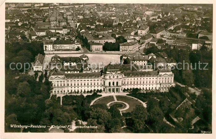WueRZBURG Bayern Residenz Original Fliegeraufnahme