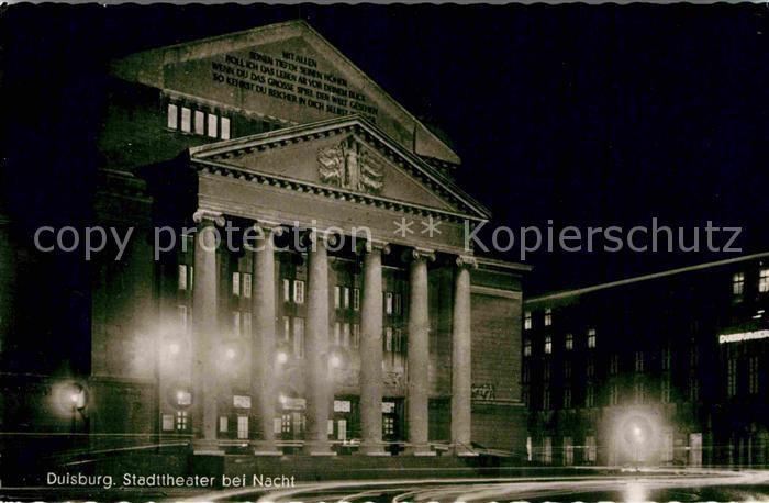 Duisburg Ruhr Stadttheater bei Nacht