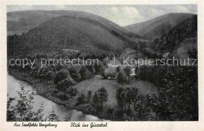 Saalfeld Saale Umgebung Panorama Blick ins Gisratal