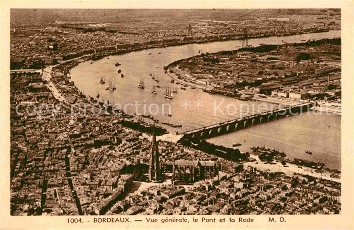 Bordeaux Le Pont et la Rade vue aerienne
