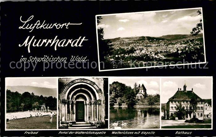 Murrhardt Gesamtansicht Schwaebischer Wald Freibad Portal Kapelle Walterichsee R