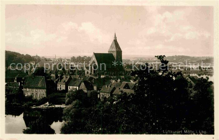 Moelln Lauenburg Stadtbild mit Kirche Blick vom Heidberg