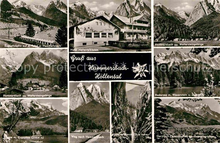 Hammersbach Grainau Eisenbahn Zugspitze Waxenstein Wettersteingebirge Hotel Eibs