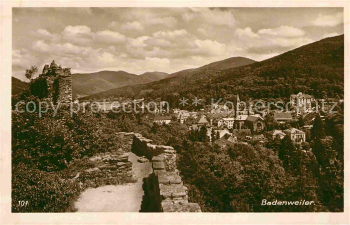 BADENWEILER BW Panorama Kurort im Schwarzwald Burgruine