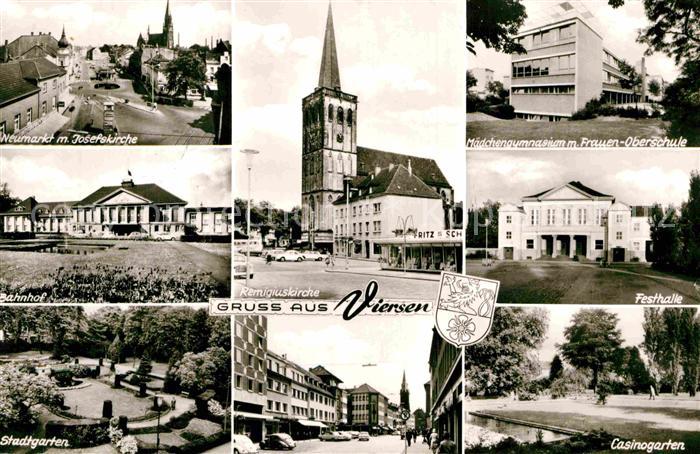 Viersen Neumarkt Kirche Bahnhof Stadtgarten Casinogarten Festhalle Gymnasium Sch