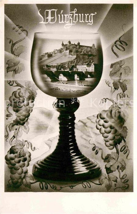 WueRZBURG Bayern Weinglas Schloss Bromsilber