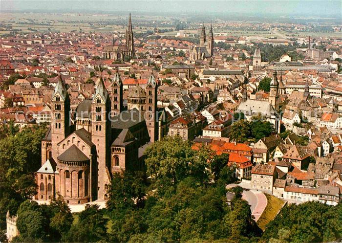 Speyer Rhein Kaiserdom mit Stadt von Osten Fliegeraufnahme
