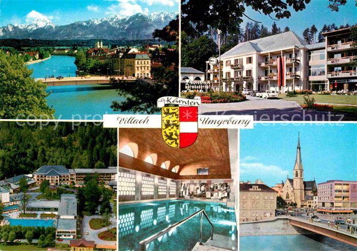 Villach Kaernten Kurhotel Badeanlagen Warmbad Drau Bruecke Alpen