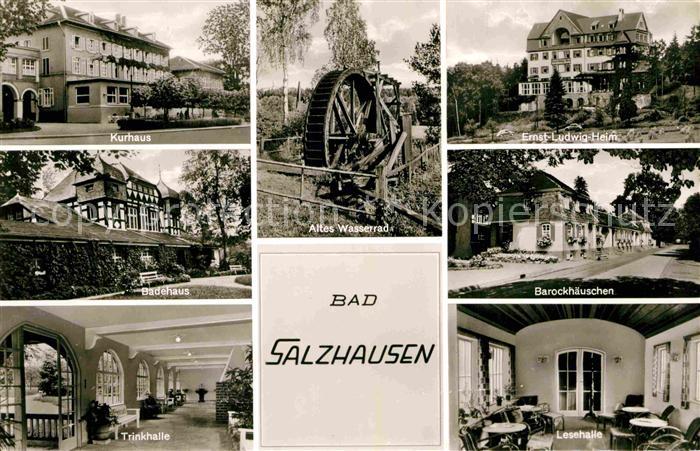 Salzhausen Bad Badehaus Trinkhalle Kurhaus Wasserrad