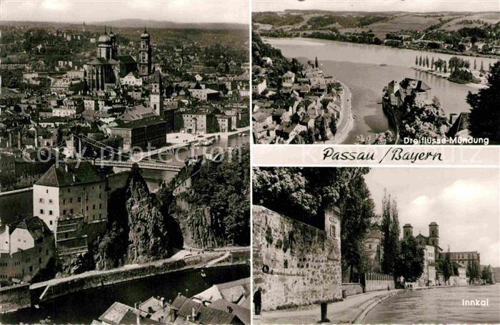 PAssAU Bayern Inntal Panorama Dreifluesse Muendung