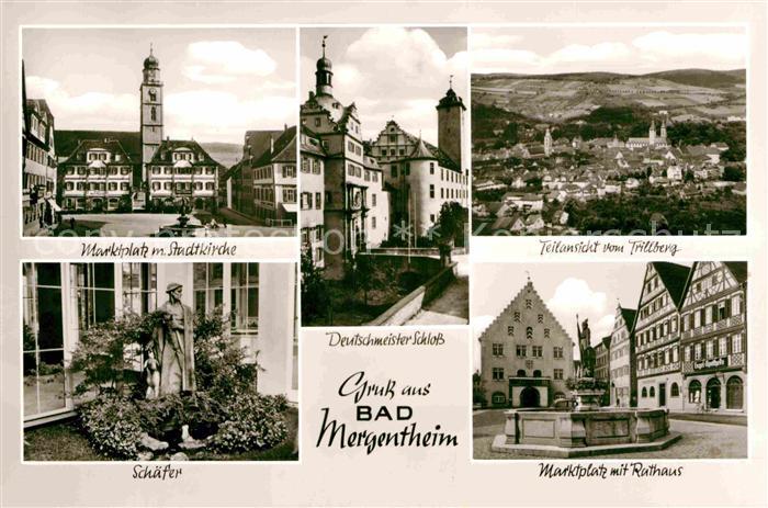 Mergentheim Bad Marktplatz Stadtkirche Trillberg Schaefer Rathaus