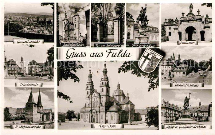 FULDA Hessen Friedrichstrasse Michaelskirche Dom Schloss Bonifatiusdenkmal