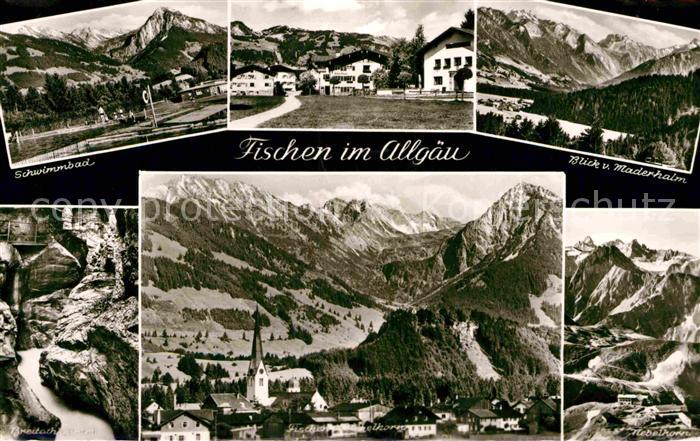 Fischen Allgaeu Schwimmbad Maderhalm Panorama Nebelhorn